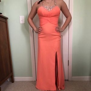 Coral floor length Prom/Homecoming dress!